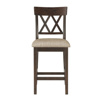 Balin Counter Height Chair, Double X Back - Brown