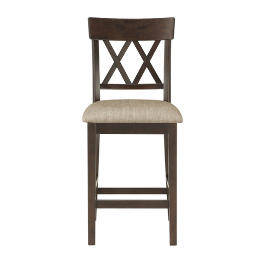 Balin Counter Height Chair, Double X Back - Brown