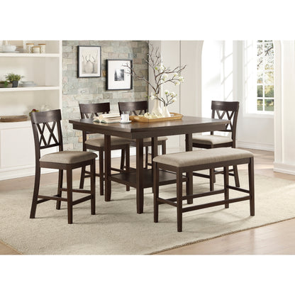 Balin Counter Height Chair, Double X Back - Brown