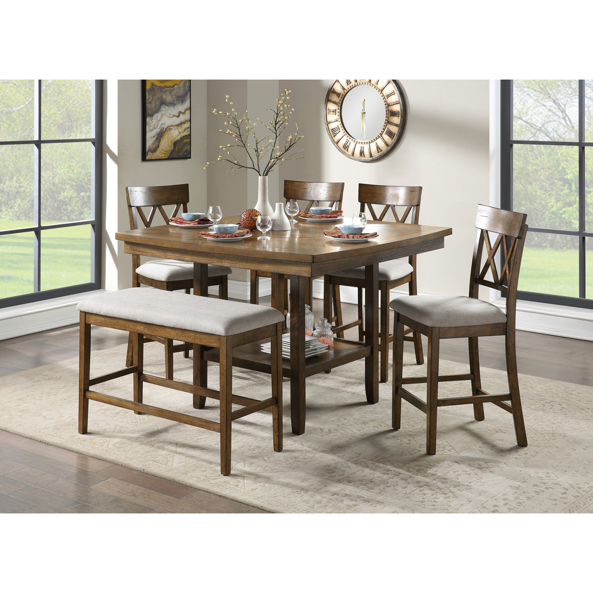 Balin Counter Height Bench - Gray