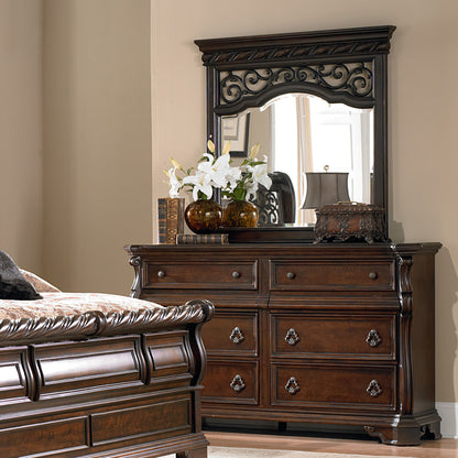 Arbor Place Queen Sleigh Bed, Dresser & Mirror, Chest, Night Stand Bedroom Set