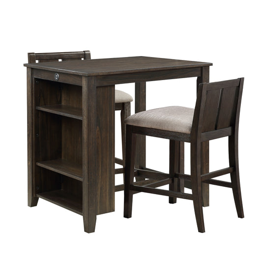 Daye 3-Piece Pack Counter Height Set - Brown