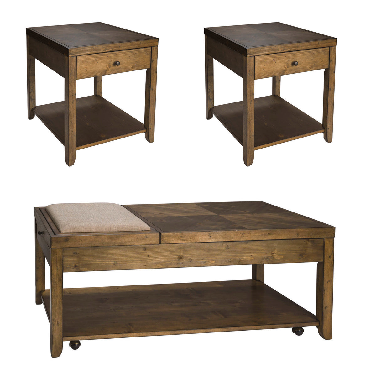 Mitchell 3 Piece Set (1-Cocktail 2-End Tables)