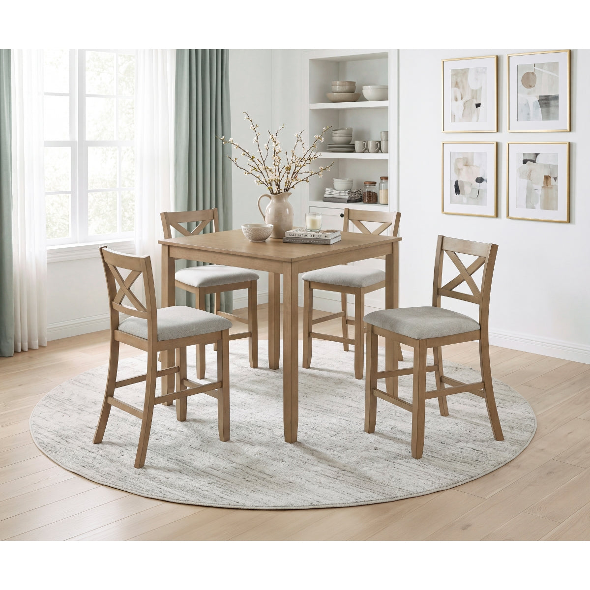 Crossbuck 5-Piece Pack Counter Height Set