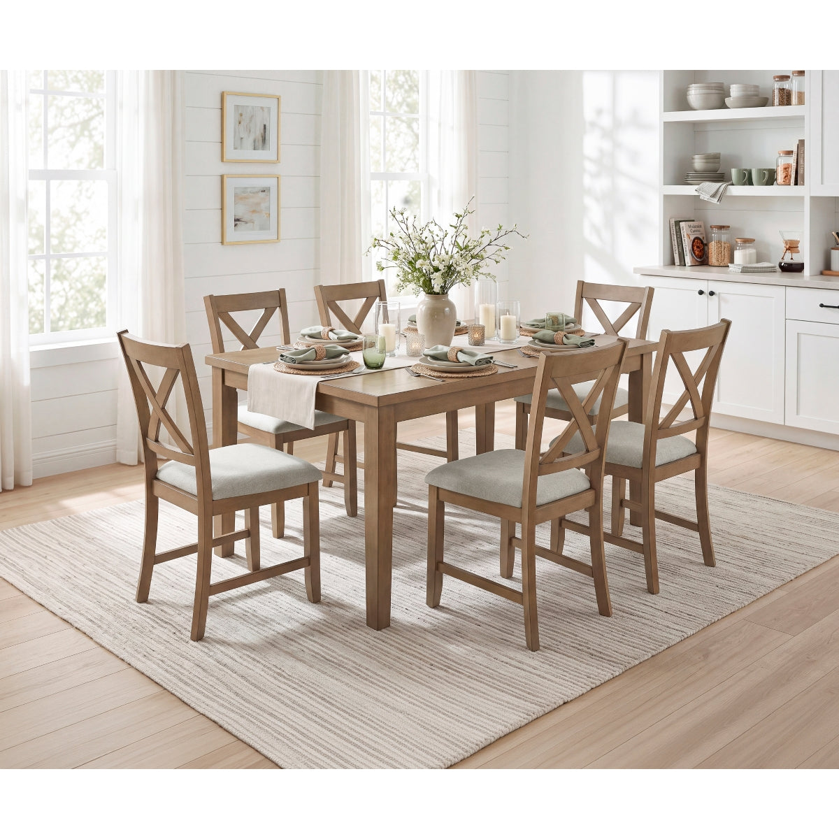 Crossbuck 7-Piece Pack Dinette Set