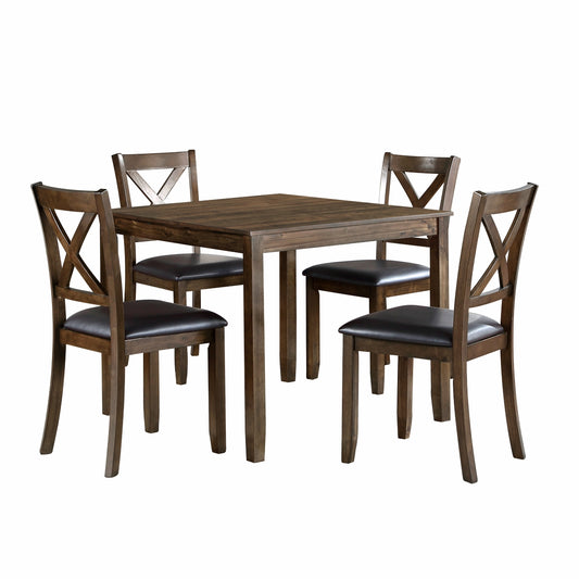 Hazel 5-Piece Pack Dinette Set - Dark brown