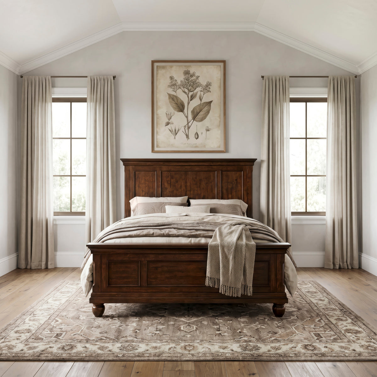 Rustic Traditions Queen Panel Bed, 2 Nightstands