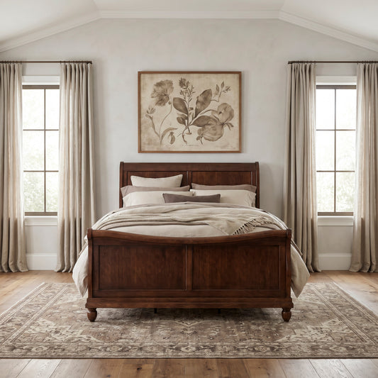 Rustic Traditions Queen Sleigh Bed, 2 Night Stands