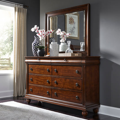 Rustic Traditions Queen Sleigh Bed, Dresser & Mirror Bedroom Set