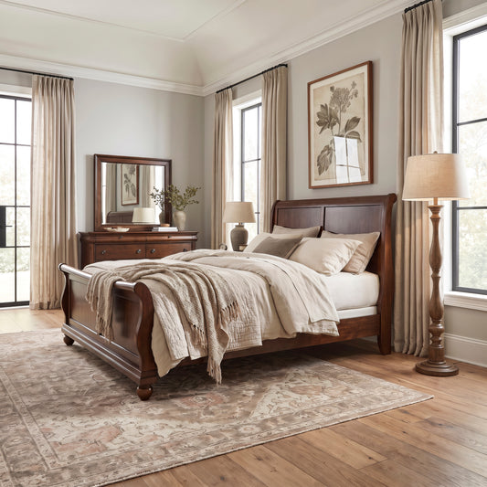 Rustic Traditions Queen Sleigh Bed, Dresser & Mirror Bedroom Set