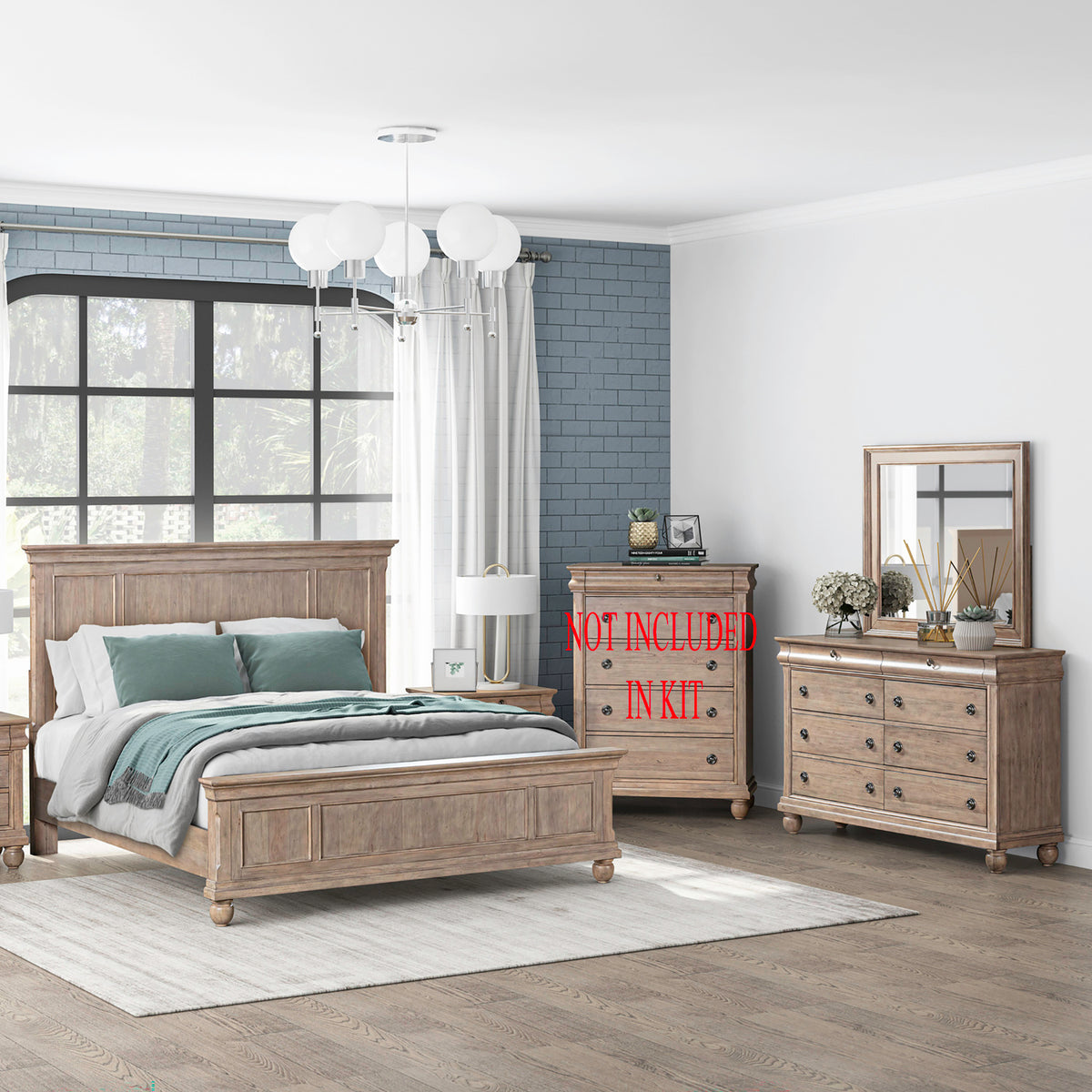 Rustic Traditions Queen Panel Bed, Dresser & Mirror