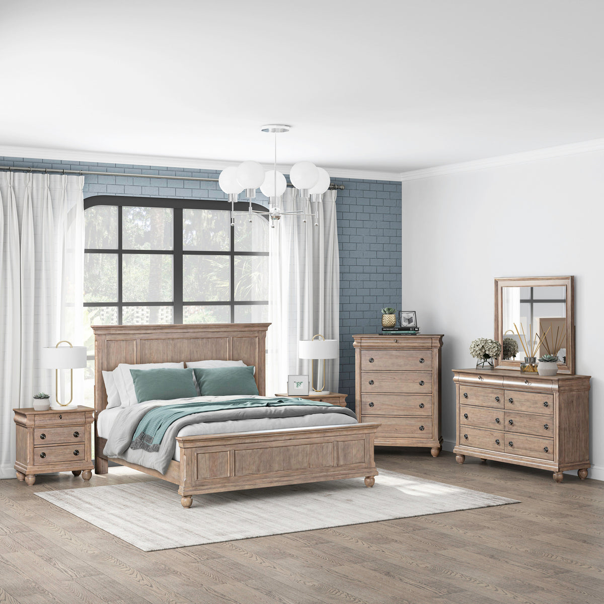 Rustic Traditions Queen Panel Bed, Dresser & Mirror, Chest, Night Stand