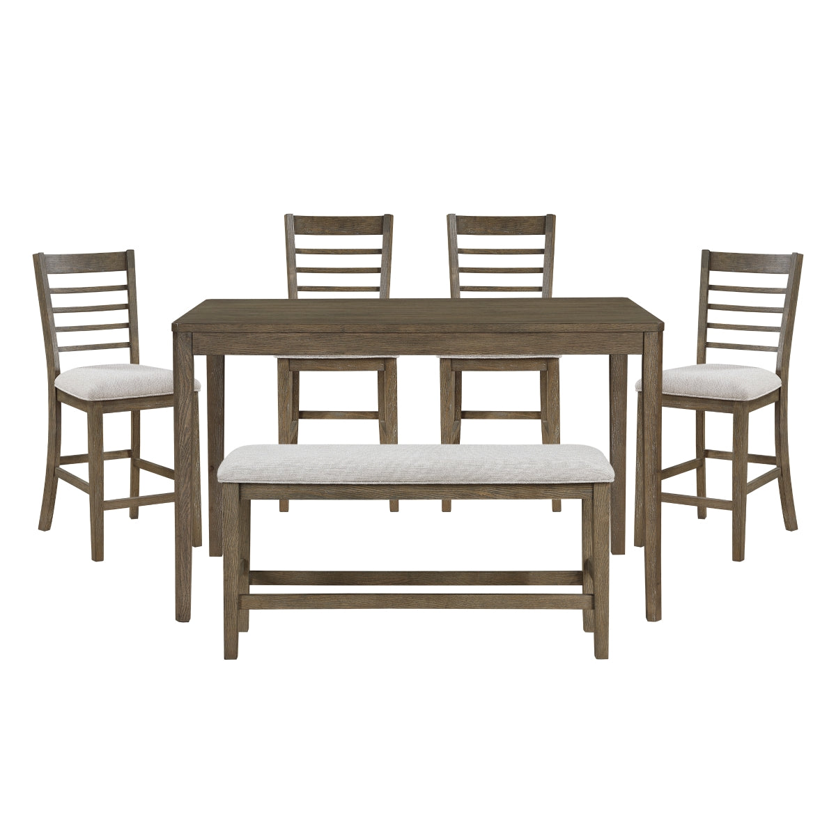 Emilia 6-Piece Pack Counter Height Set - Gray