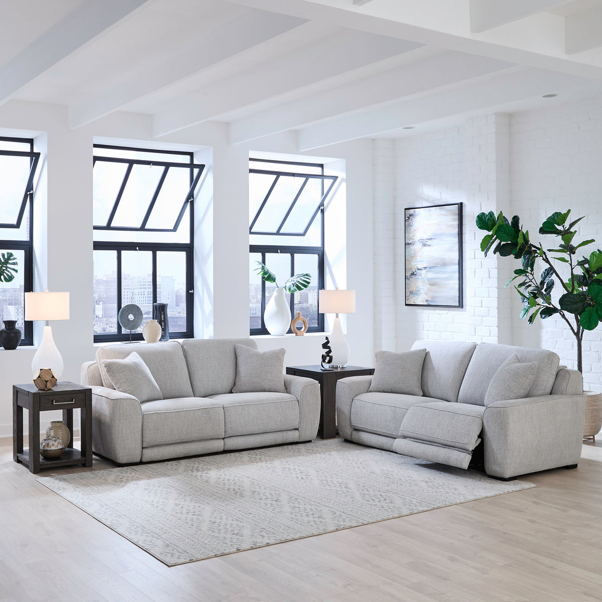 Blake Sofa & Loveseat (Estero Smoke Fabric)