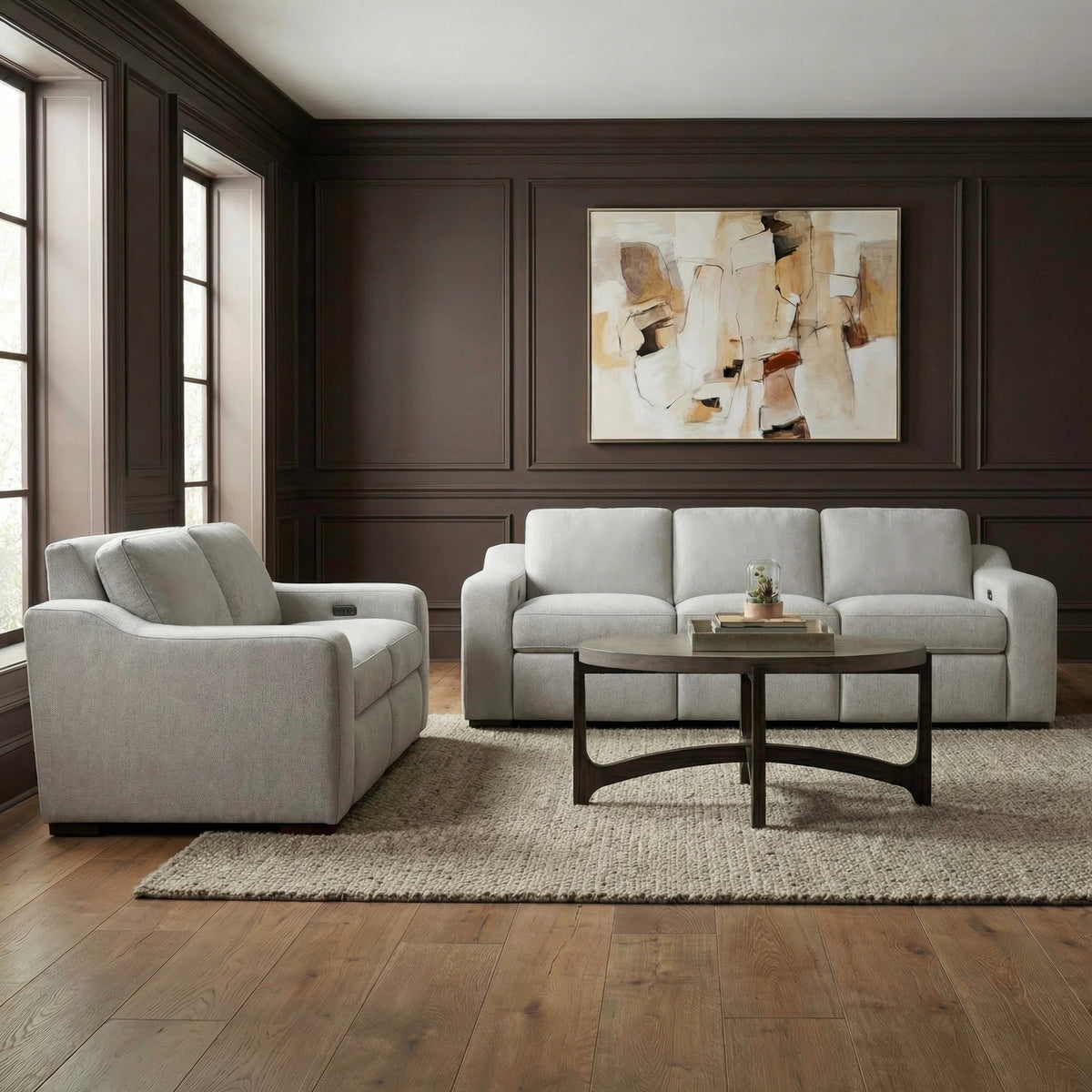Archer Sofa & Loveseat (Hampstead Dove Fabric)