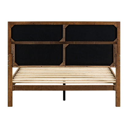 Century Modern Queen Uph Platform Bed