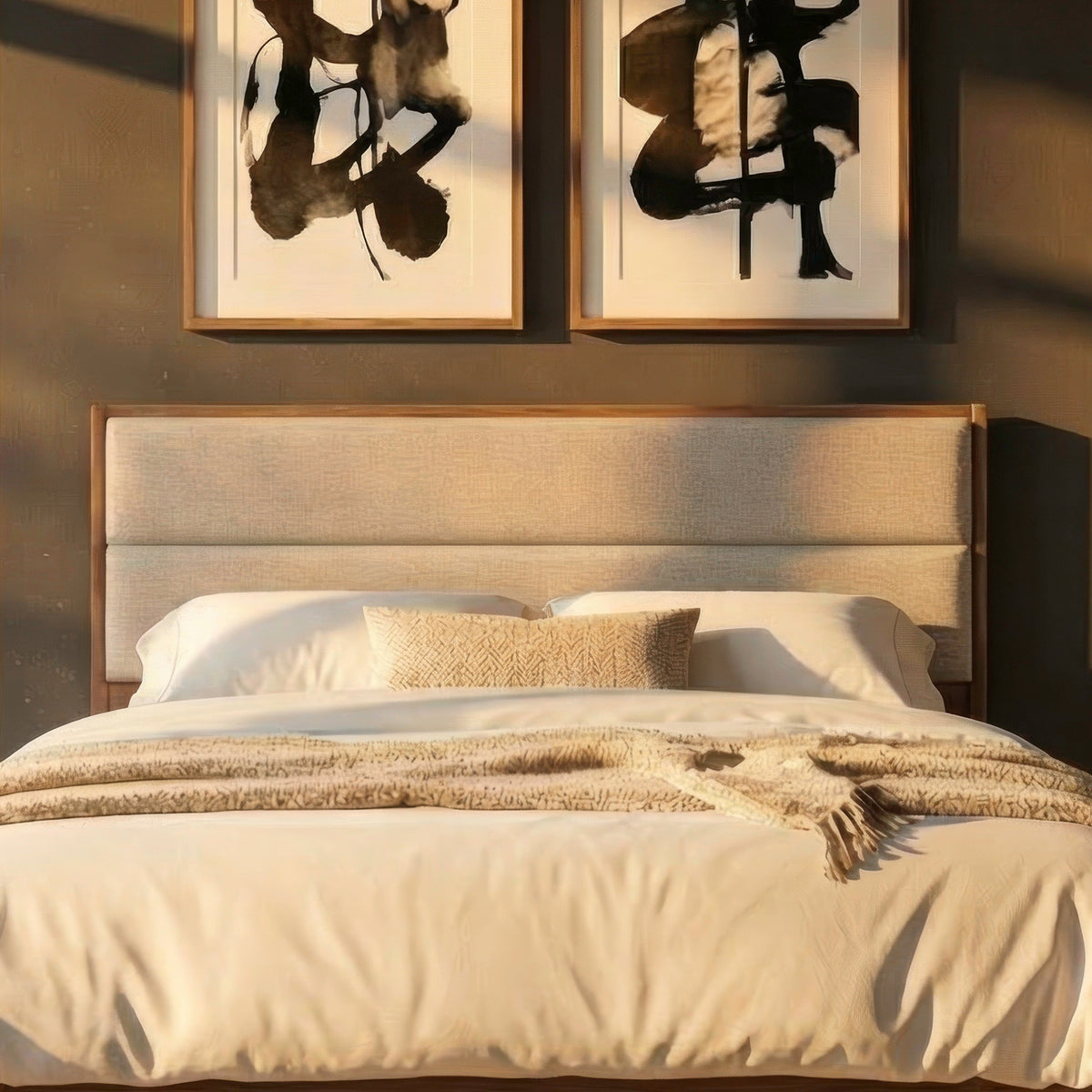 Century Modern Queen Uph Panel Headboard