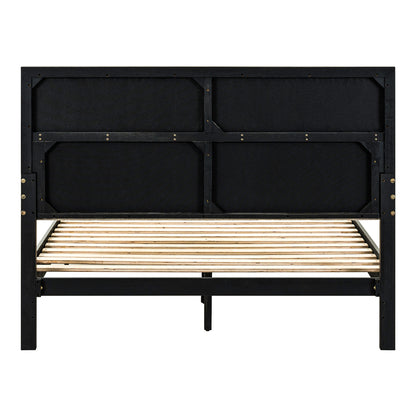 Century Modern Queen Uph Platform Bed