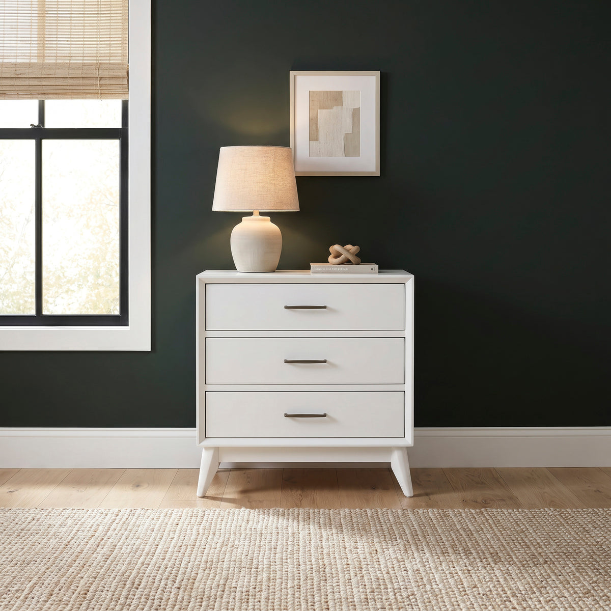 Century Modern Nightstand w/ Charging Station