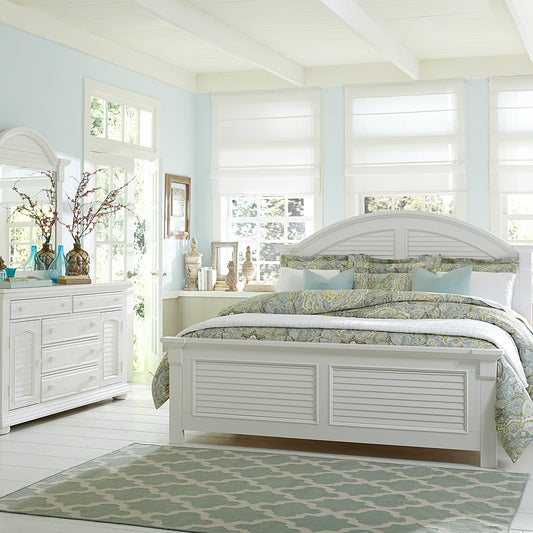 Summer House Queen Panel Bed, Dresser & Mirror Bedroom Set