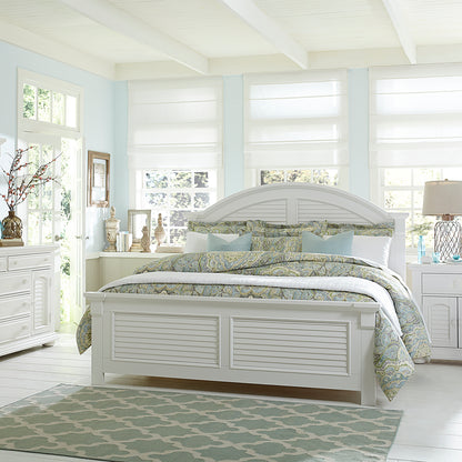 Summer House Queen Panel Bed, Dresser & Mirror, Chest, Night Stand Bedroom Set