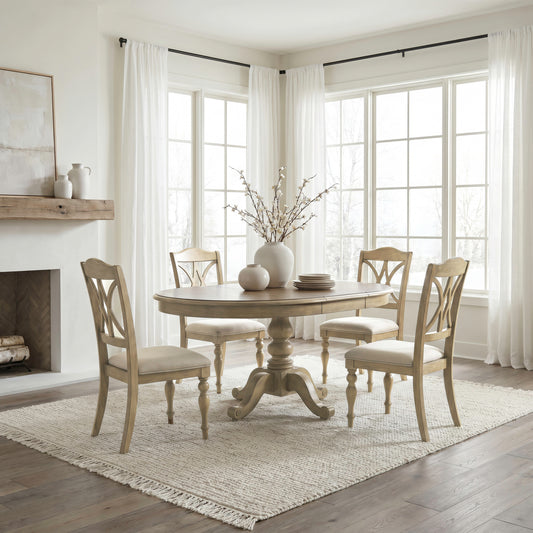 Summer House 5 Piece Pedestal Table Set
