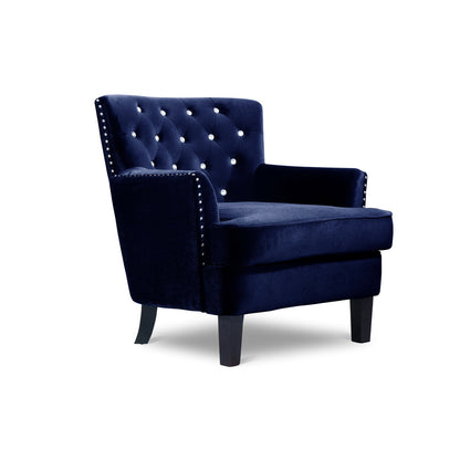 Accent Chair, Blue Velvet