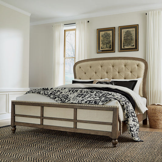 Americana Farmhouse Queen Tufted Panel Headboard