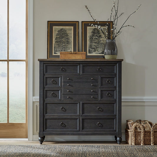 Americana Farmhouse 12 Drawer Chesser - Black