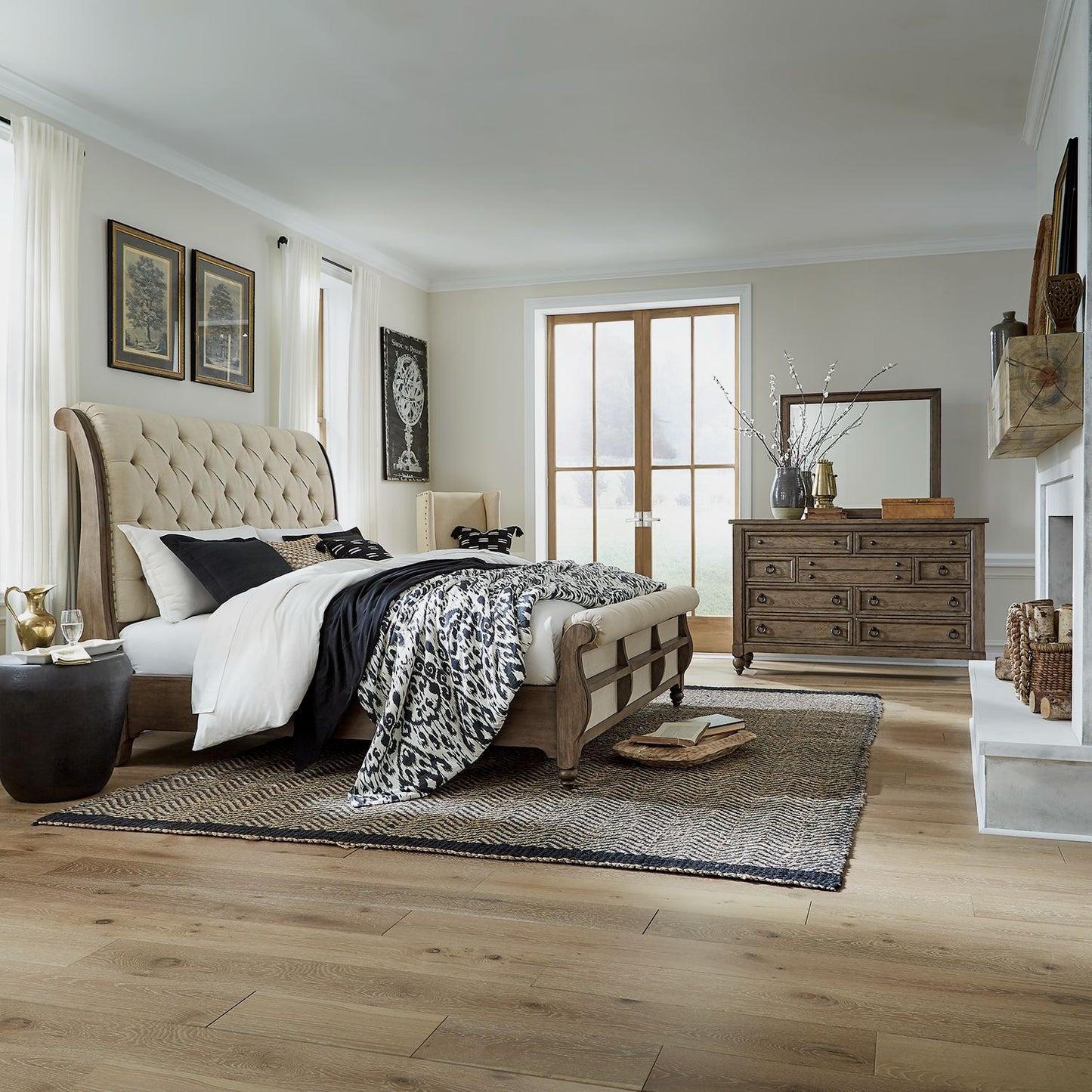 Americana Farmhouse Sleigh Bed Rails