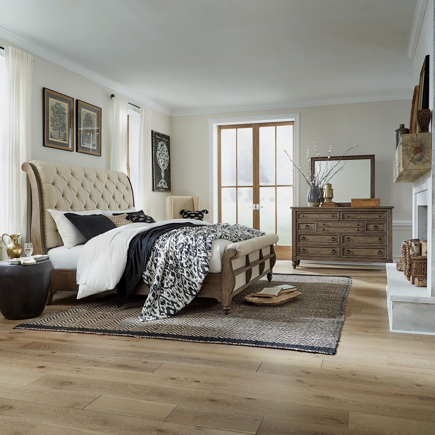 Americana Farmhouse Sleigh Bed Rails