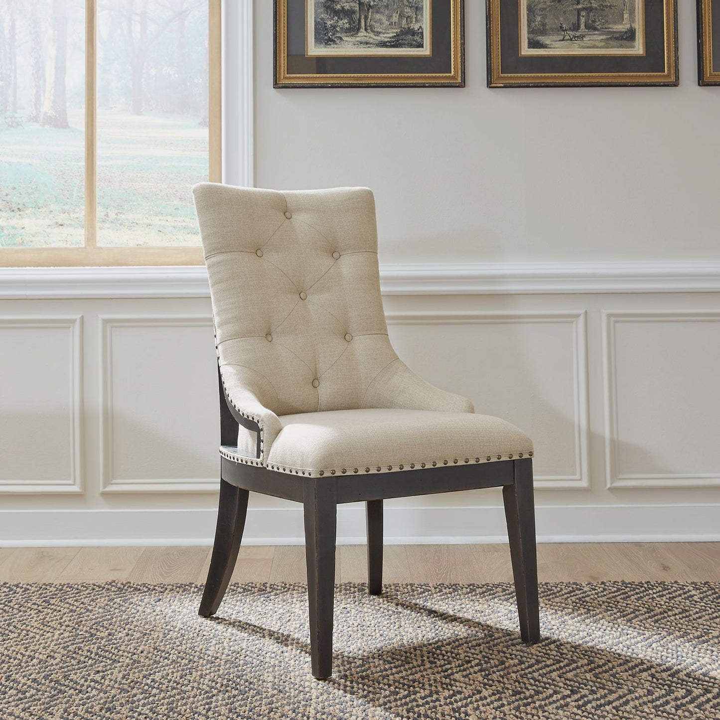 Americana Farmhouse Uph Shelter Side Chair- Black (RTA)