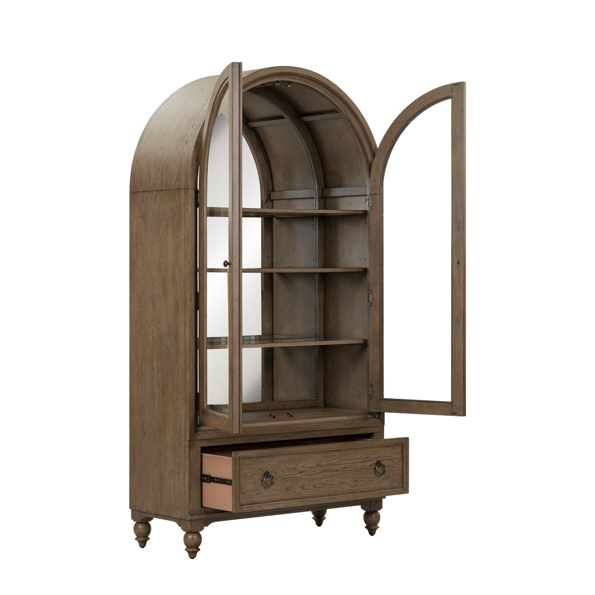 Americana Farmhouse Arched Display Cabinet