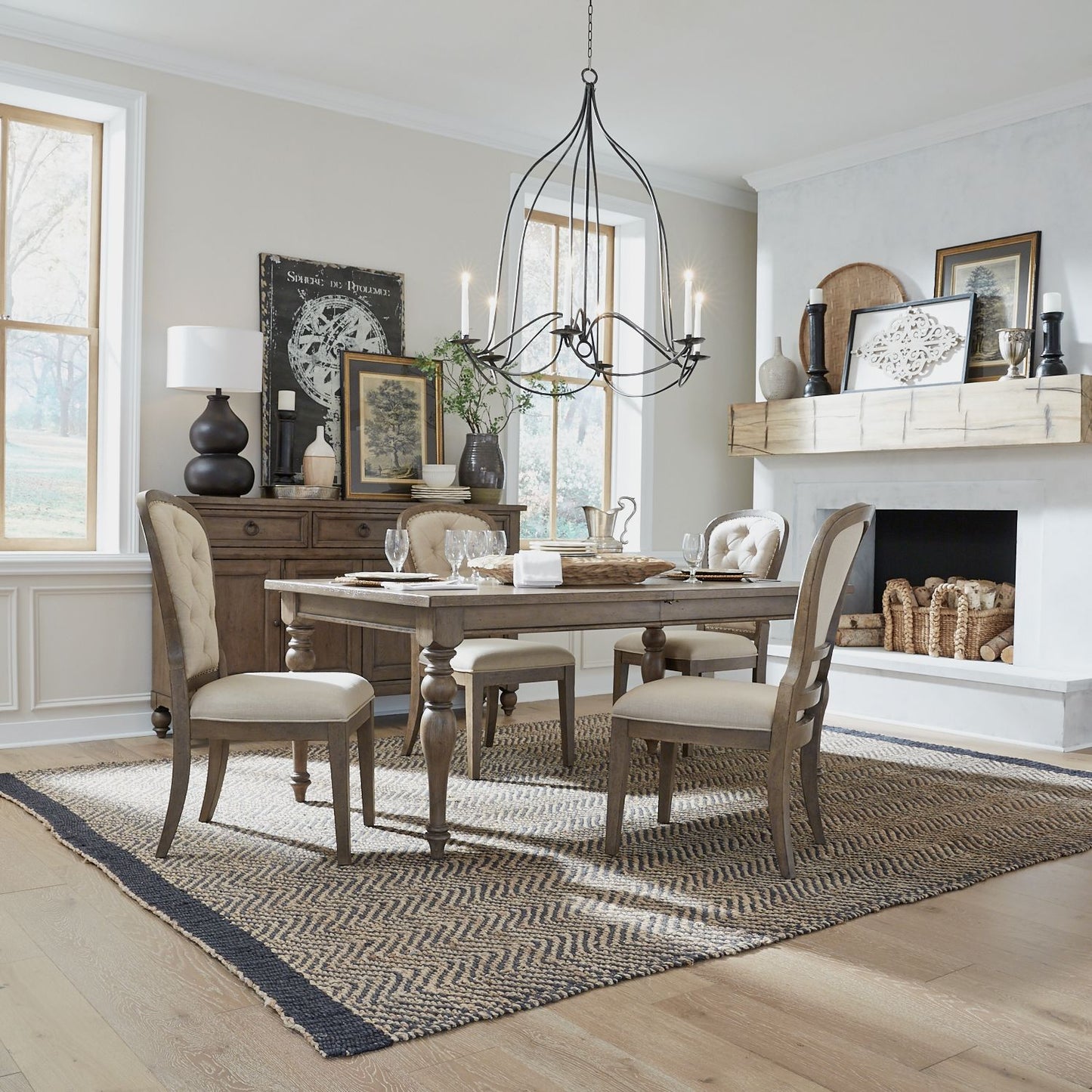 Americana Farmhouse Optional 5 Piece Leg Table Set
