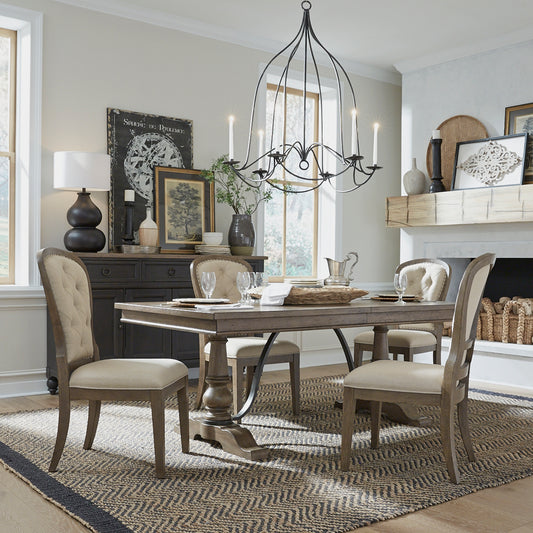 Americana Farmhouse Optional 5 Piece Trestle Table Set