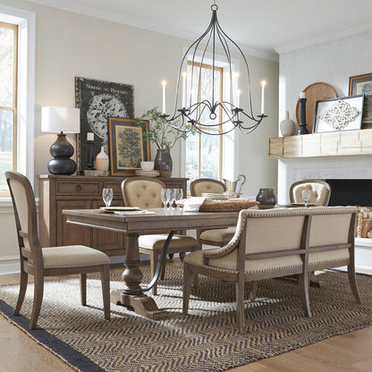 Americana Farmhouse Optional 6 Piece Trestle Table Set