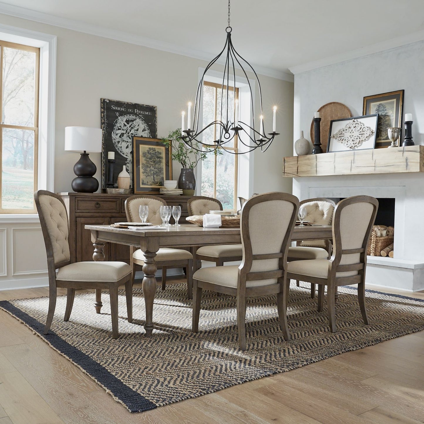 Americana Farmhouse Optional 7 Piece Leg Table Set