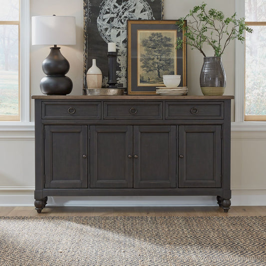 Americana Farmhouse Hall Buffet- Black