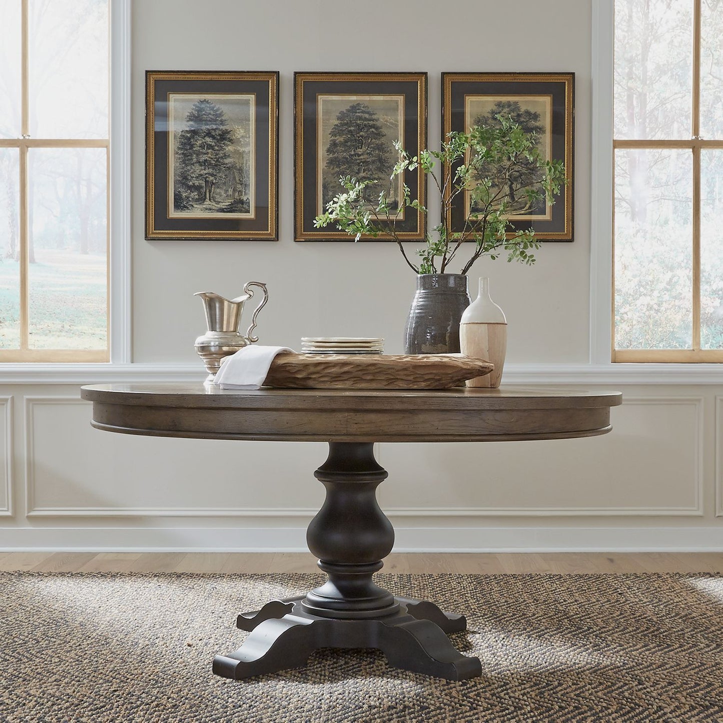 Americana Farmhouse Single Pedestal Table Base- Black