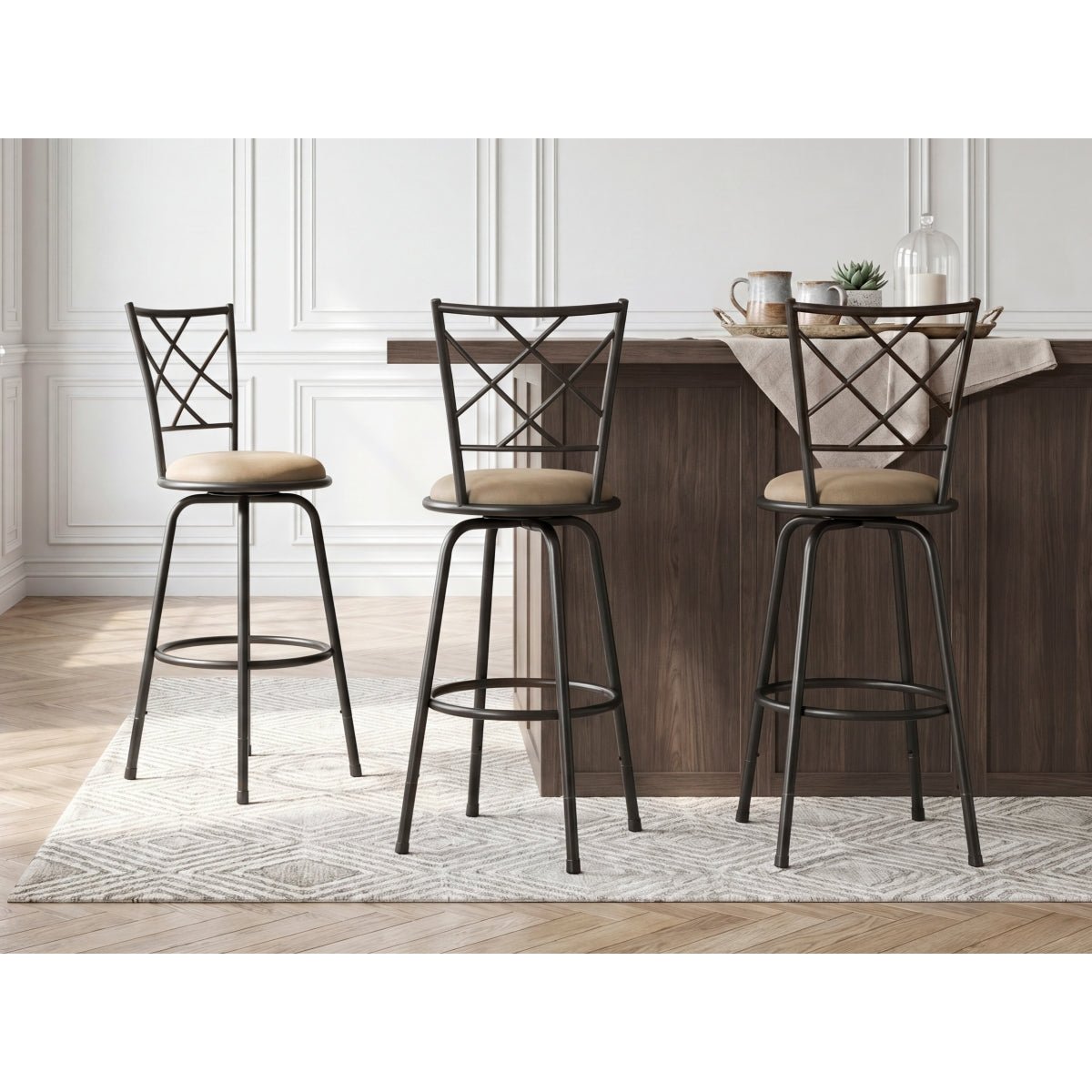 Nexus 3-Piece Pack Convertible Swivel Counter/Pub Height Chair (Set of 3)