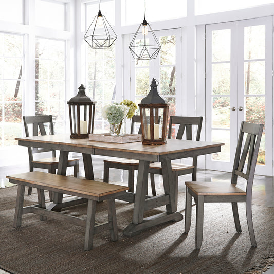Lindsey Farm 6 Piece Trestle Table Set