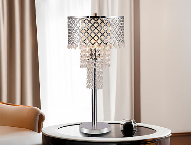 Crystal On Mesh Table Lamp 24"H (6239T-1)