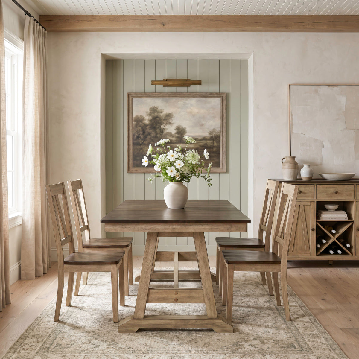 Lindsey Farm 5 Piece Trestle Table Set