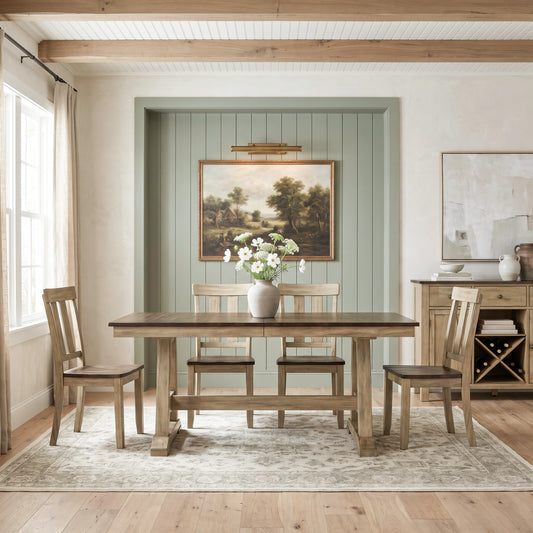 Lindsey Farm 5 Piece Trestle Table Set