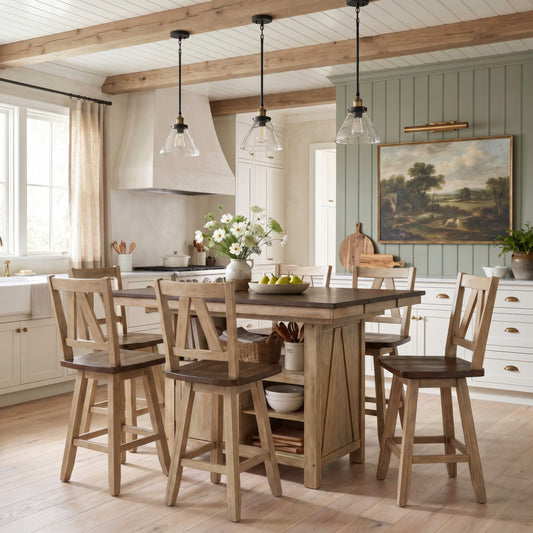 Lindsey Farm 7 Piece Gathering Table Set