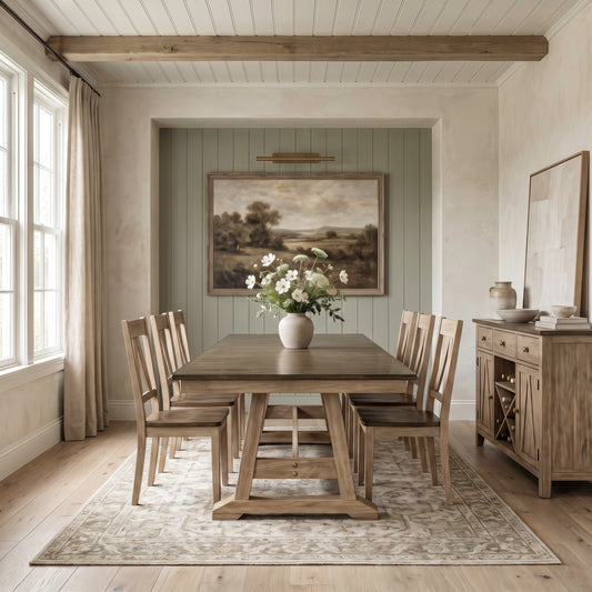 Lindsey Farm 7 Piece Trestle Table Set