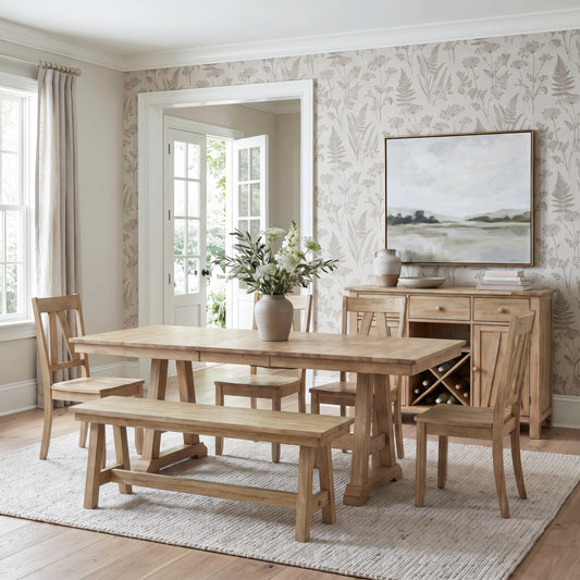 Lindsey Farm 6 Piece Trestle Table Set