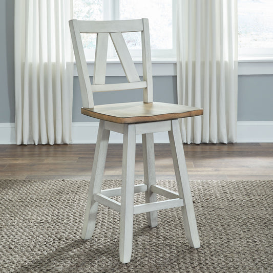 Lindsey Farm Counter Height Swivel Chair (RTA) (62WH-B250324)