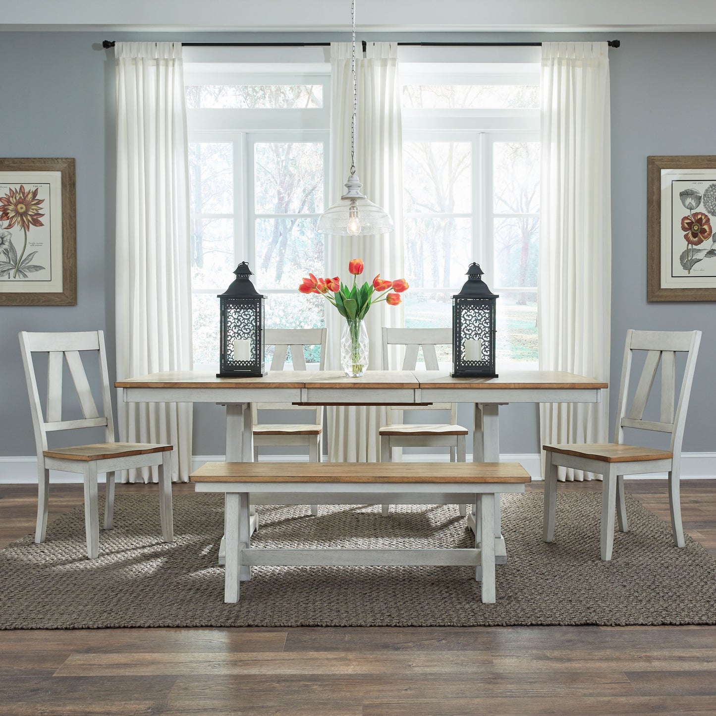 Lindsey Farm 6 Piece Trestle Table Set