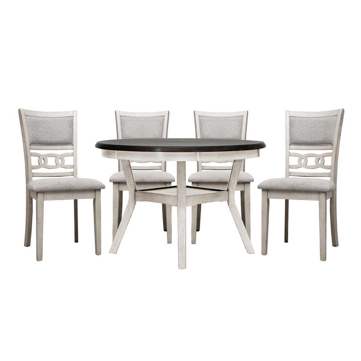 5Pc Pack Dinig Set, Wht/Cherry Mindy Wood